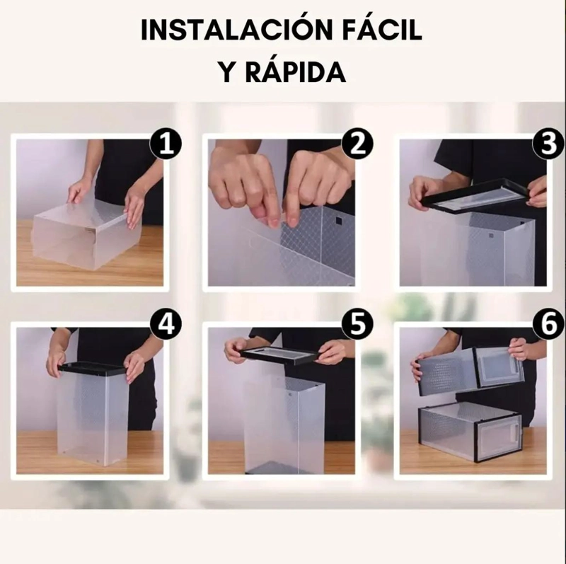 SET DE 4 CAJAS ORGANIZADORAS APILABLES PARA ZAPATOS - 4