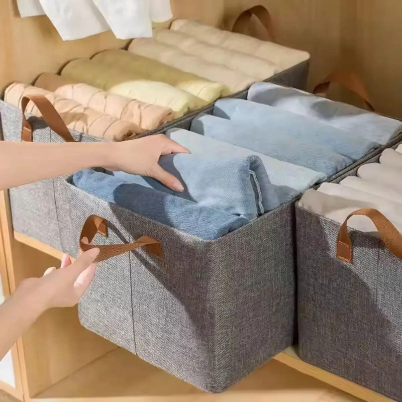 ORGANIZADOR PLEGABLE MULTIUSOS CON 3 CESTAS PARA ARMARIO Y ALMACENAMIENTO - 4