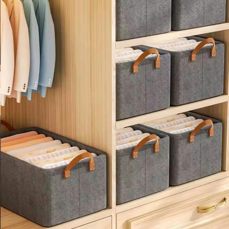 ORGANIZADOR PLEGABLE MULTIUSOS CON 3 CESTAS PARA ARMARIO Y ALMACENAMIENTO - 5