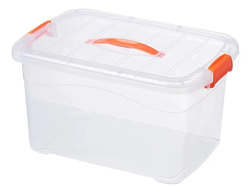 CAJA ORGANIZADORA TRANSPARENTE CON TAPA DE 15 LITROS MULTIUSO - 1