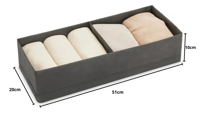 CAJA ORGANIZADORA MULTIUSO PARA ALMACENAMIENTO DE ROPA 20X51X10 CM - 2
