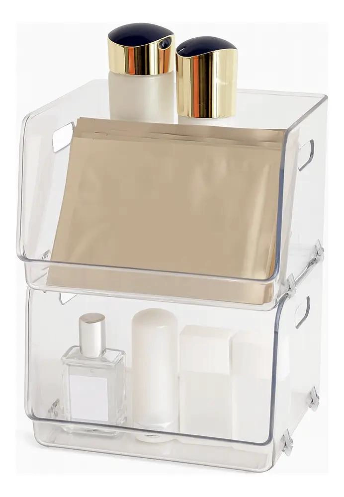 SET DE 2 CAJAS ORGANIZADORAS APILABLES PARA ALMACENAMIENTO EFICIENTE - 1