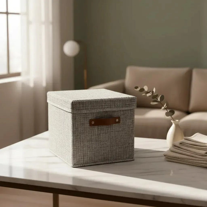 CAJA ORGANIZADORA PLEGABLE DE TELA TNT CON TAPA 45X34X24 CM - 2