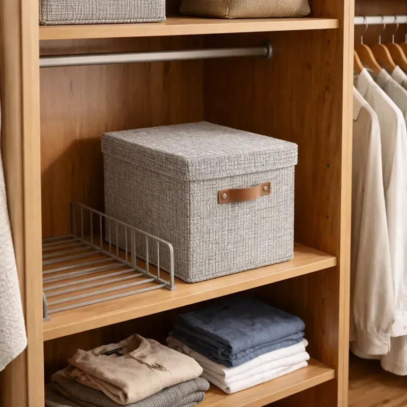 CAJA ORGANIZADORA PLEGABLE DE TELA TNT CON TAPA 45X34X24 CM - 3