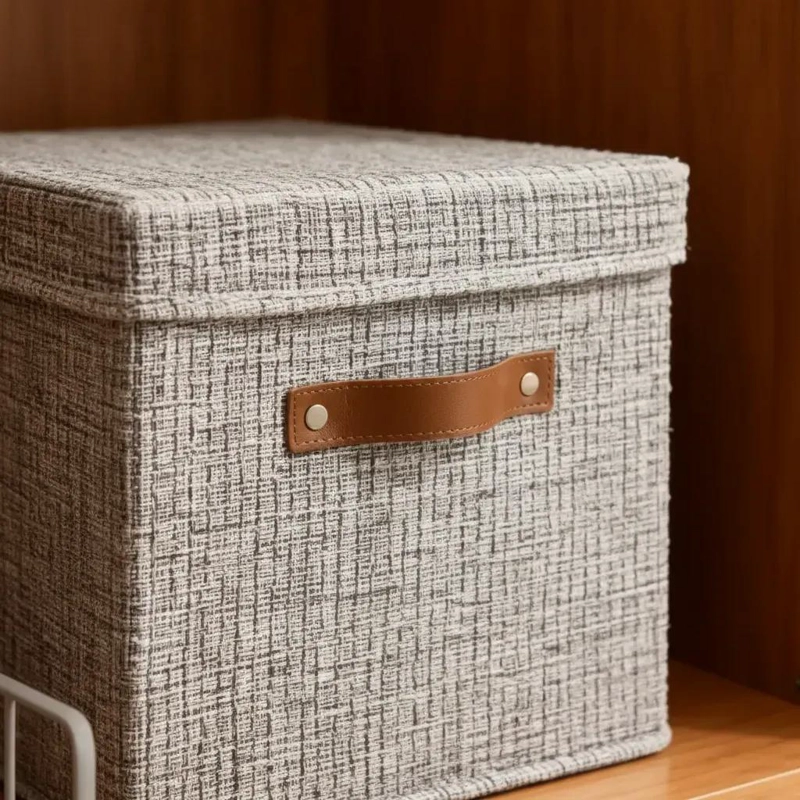 CAJA ORGANIZADORA PLEGABLE DE TELA TNT CON TAPA 45X34X24 CM - 4