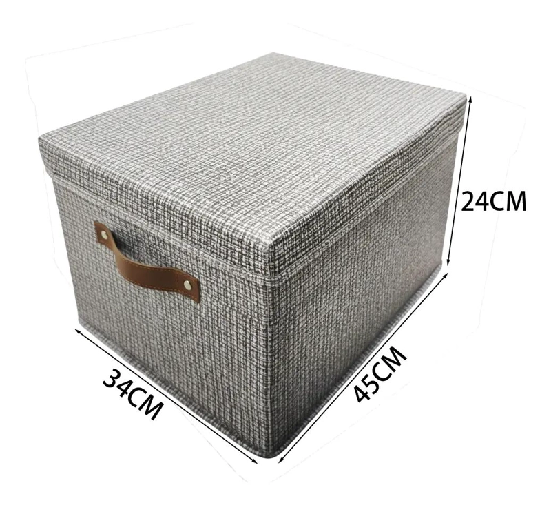 CAJA ORGANIZADORA PLEGABLE DE TELA TNT CON TAPA 45X34X24 CM - 5