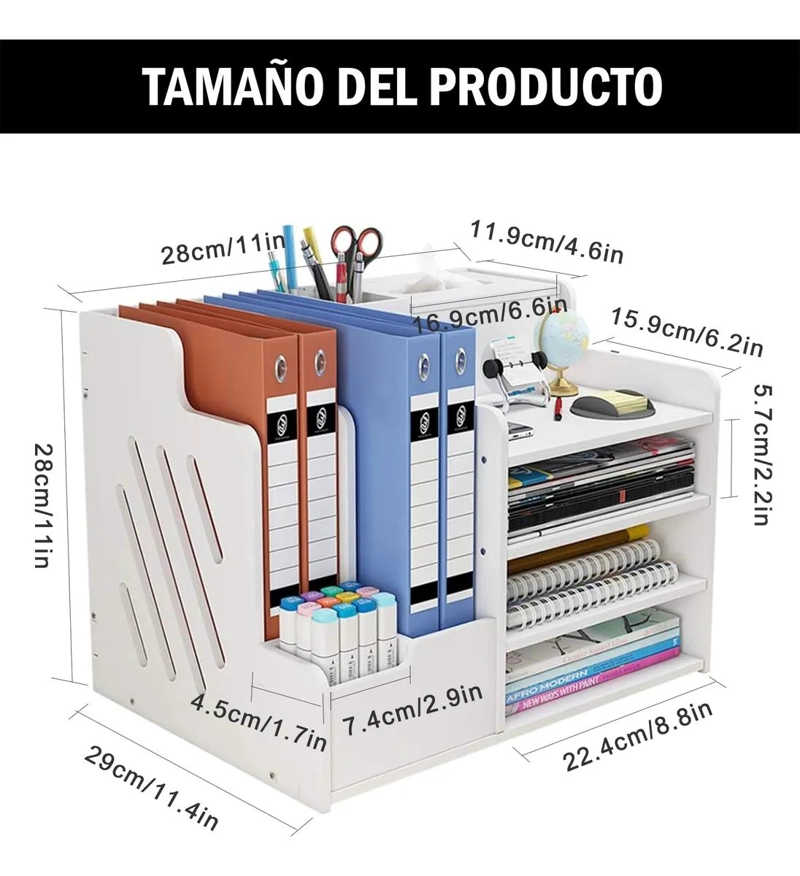 CAJA ORGANIZADORA MULTIFUNCIONAL PARA OFICINA CON MEDIDAS 29X22.4X28 CM - 2