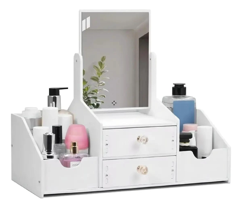 ORGANIZADOR PARA MAQUILLAJE CON ESPEJO DISEÑO RECTANGULAR ARMABLE - 2