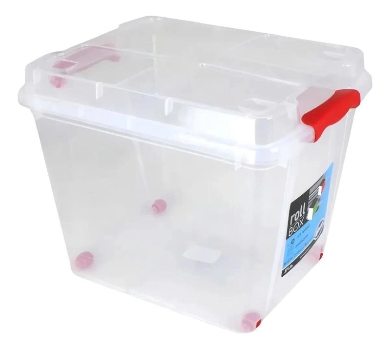 CAJA ORGANIZADORA TRANSPARENTE CON RUEDAS CAPACIDAD 27 LITROS - 2