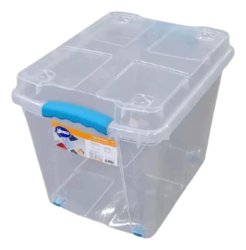 CAJA ORGANIZADORA TRANSPARENTE CON RUEDAS CAPACIDAD 27 LITROS - 5