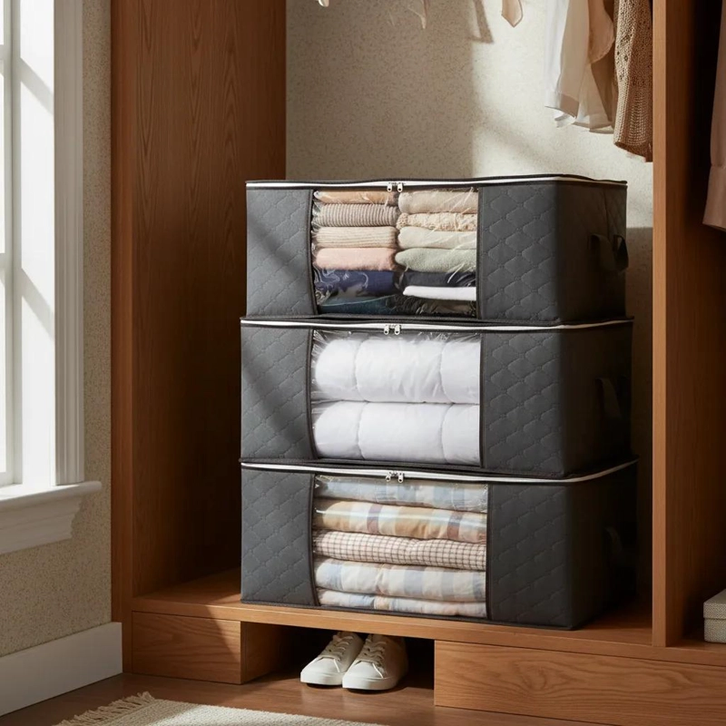 SET DE 3 ORGANIZADORES PARA ALMACENAMIENTO DE ROPA Y BOLSAS - 1