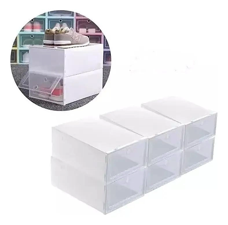 SET DE 6 CAJAS ORGANIZADORAS TRANSPARENTES PARA ZAPATOS - 1