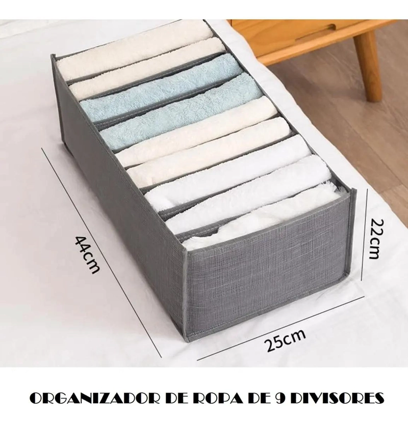 ORGANIZADOR DE ROPA CON 9 DIVISORES PARA ARMARIOS Y CAJONES - 2