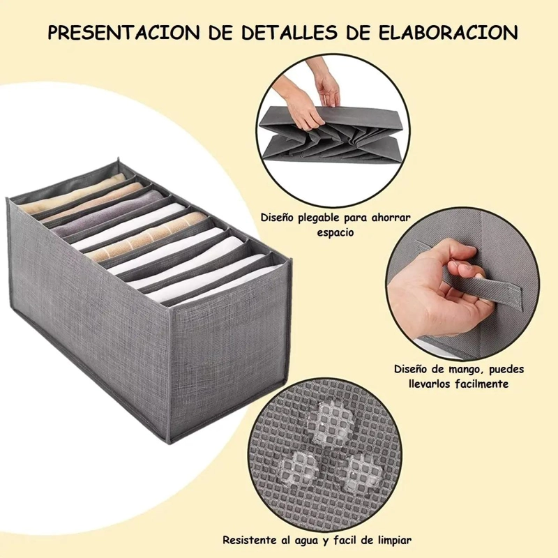 ORGANIZADOR DE ROPA CON 9 DIVISORES PARA ARMARIOS Y CAJONES - 4