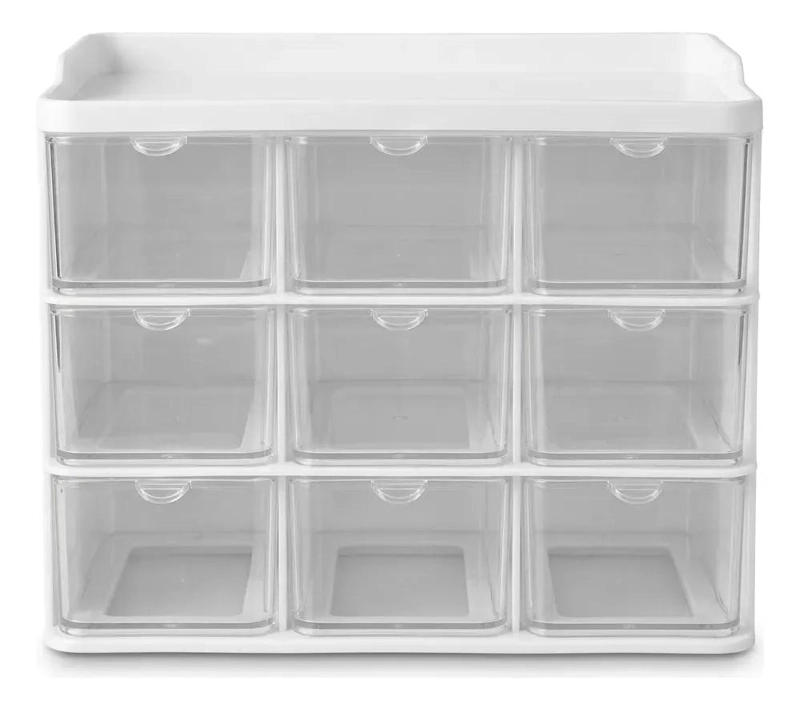 ORGANIZADOR COMPACTO CON 9 COMPARTIMIENTOS TRANSPARENTES PARA ALMACENAMIENTO - 1