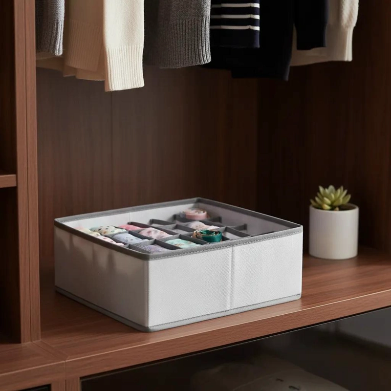 ORGANIZADOR PARA ROPA INTERIOR CON 16 COMPARTIMENTOS 30X30X10 CM - 1