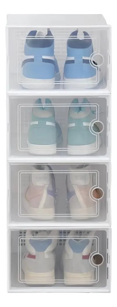 SET DE 4 CAJAS ORGANIZADORAS APILABLES PARA ZAPATOS CON ESTRUCTURA FIRME - 2