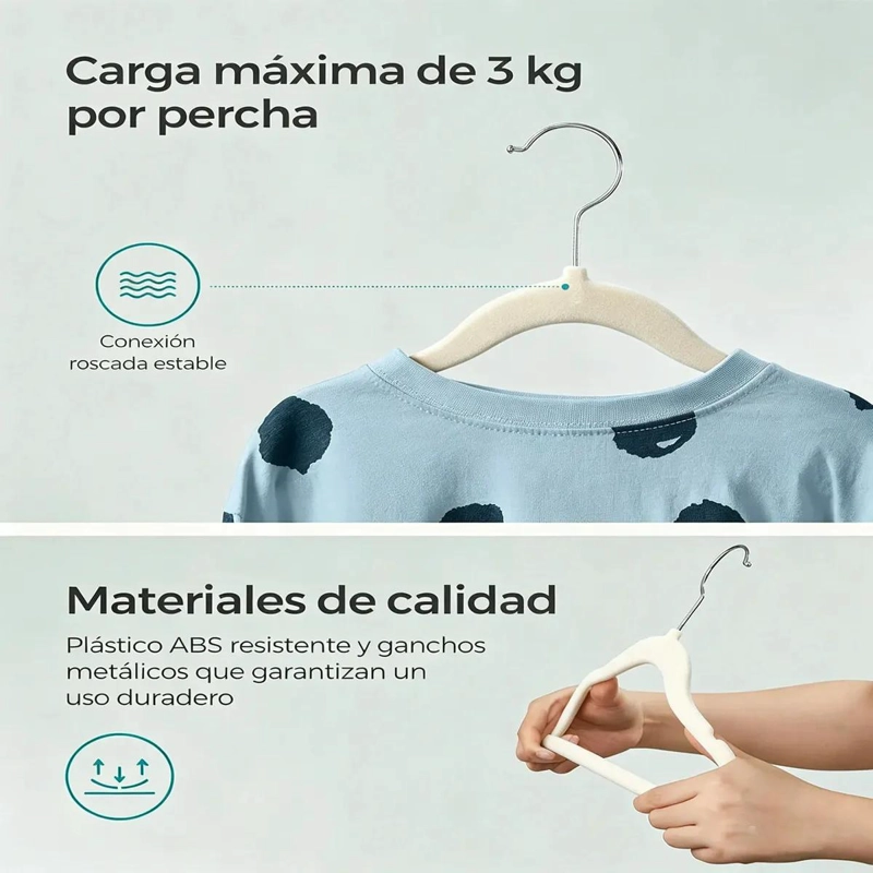 SET DE 30 PERCHAS INFANTILES DE TERCIOPELO ANTIDESLIZANTE - 2