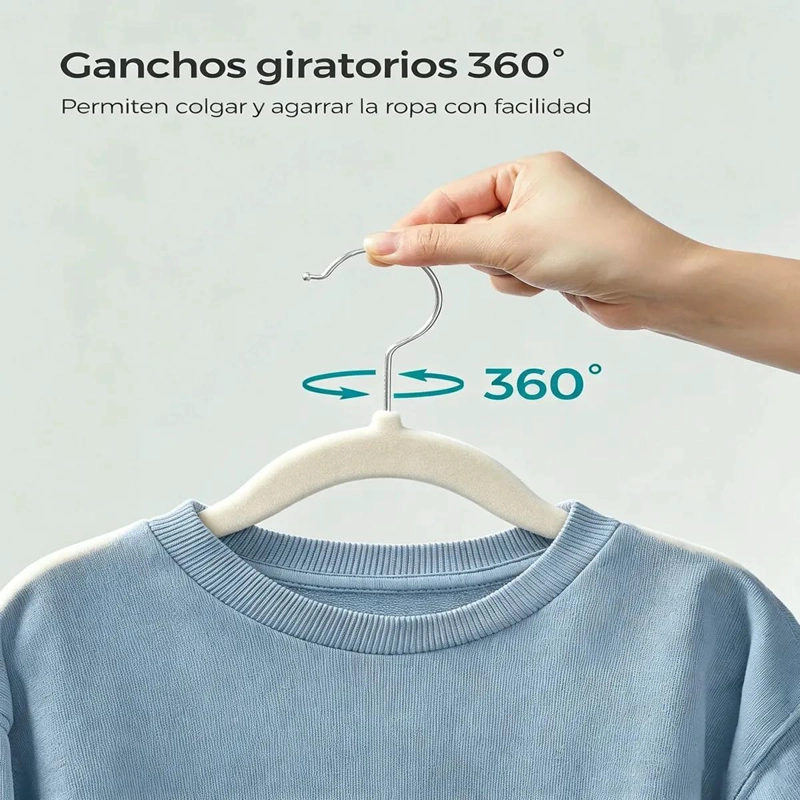 SET DE 30 PERCHAS INFANTILES DE TERCIOPELO ANTIDESLIZANTE - 3