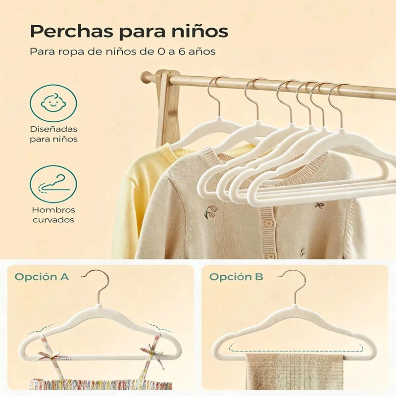 SET DE 30 PERCHAS INFANTILES DE TERCIOPELO ANTIDESLIZANTE - 4