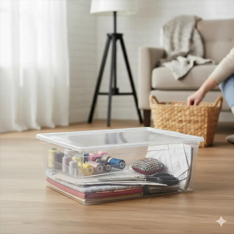 CAJA ORGANIZADORA PARA ALMACENAMIENTO CON CAPACIDAD DE 19 LITROS - 1