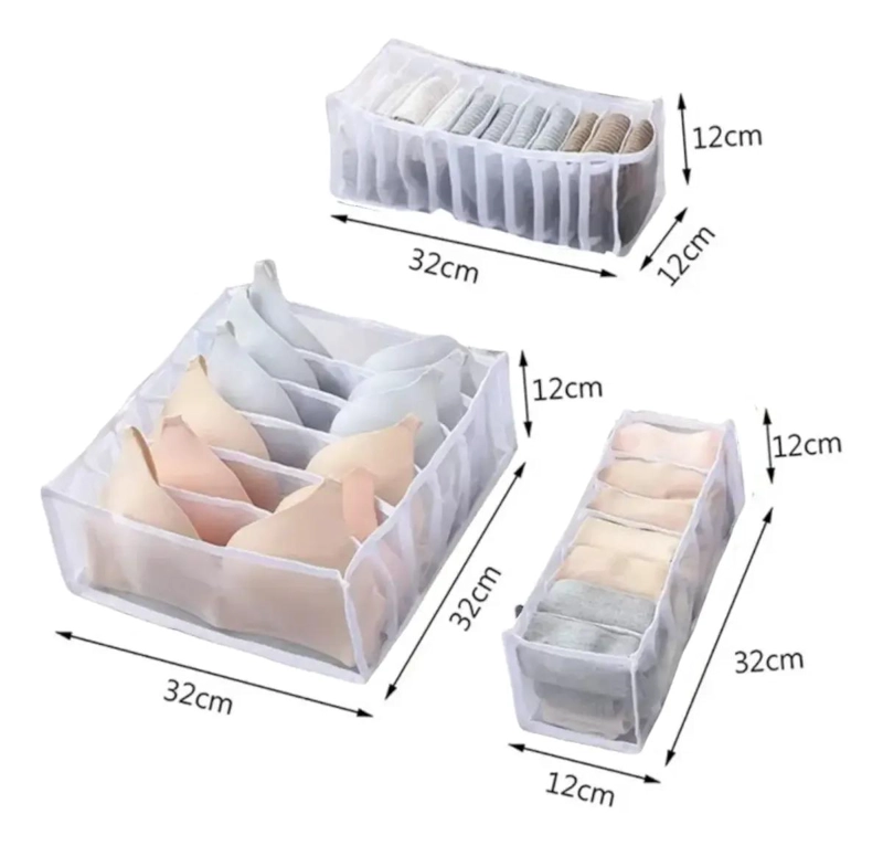 SET DE 3 CAJAS ORGANIZADORAS PARA ROPA INTERIOR Y ACCESORIOS - 5