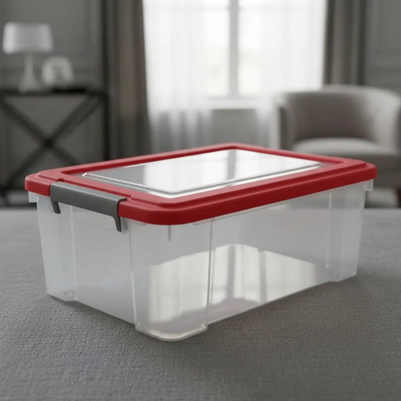 CAJA ORGANIZADORA DE PLASTICO CON TAPA CAPACIDAD 28 LITROS - 4