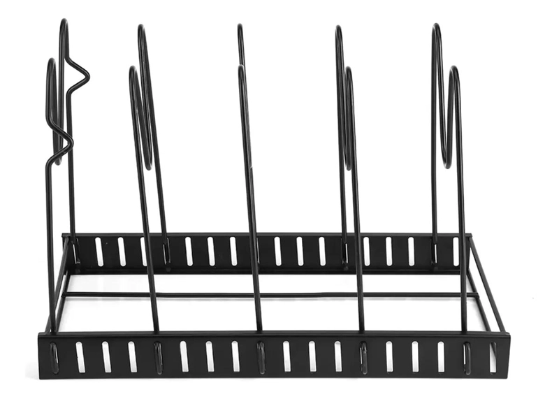 ORGANIZADOR METALICO AJUSTABLE PARA OLLAS Y TAPAS EN COCINA - 4