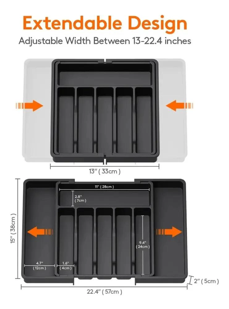 ORGANIZADOR AJUSTABLE PARA CUBIERTOS CON 8 COMPARTIMIENTOS EXPANDIBLES - 3