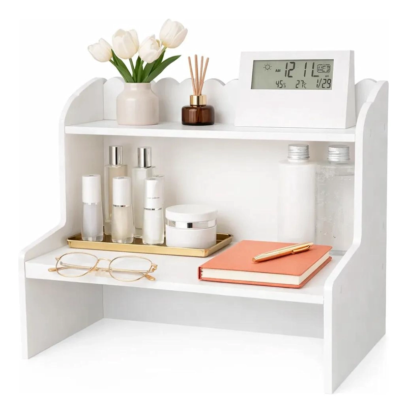 ORGANIZADOR DE ESCRITORIO CON 2 NIVELES Y MULTIPLES COMPARTIMENTOS - 1