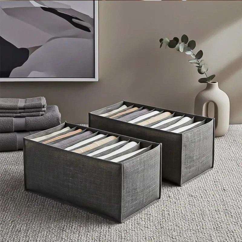 PACK DE 2 ORGANIZADORES PLEGABLES PARA ROPA CON 9 DIVISORES - 1