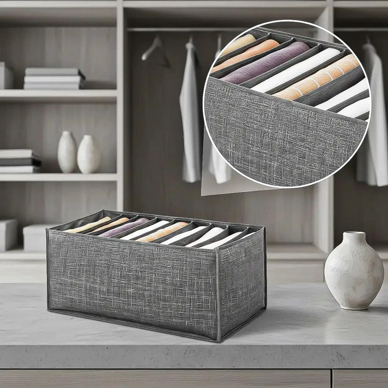 PACK DE 2 ORGANIZADORES PLEGABLES PARA ROPA CON 9 DIVISORES - 5