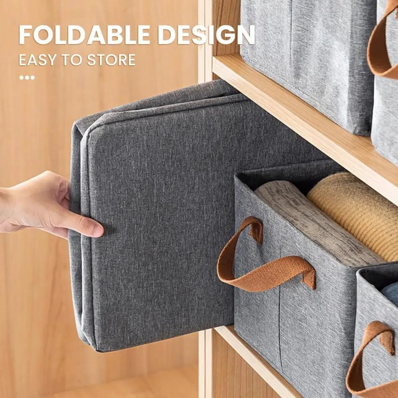 PACK DE 2 CAJAS PLEGABLES DE TELA PARA ALMACENAMIENTO DE ROPA - 4