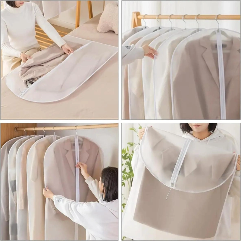 SET DE 12 BOLSAS TRANSPARENTES PARA CUBRIR TRAJES Y COLGAR EN CLOSET 60X120 CM - 3