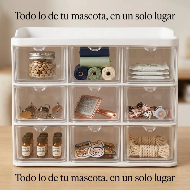 ORGANIZADOR CON 9 COMPARTIMENTOS PARA ACCESORIOS DE MASCOTAS - 5