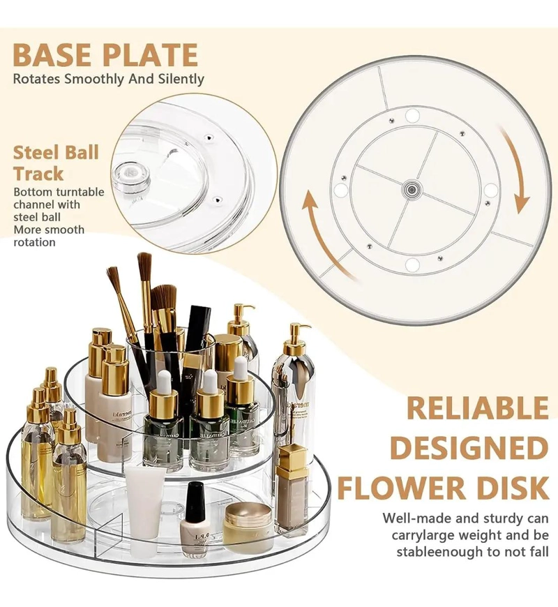 ORGANIZADOR GIRATORIO PARA COSME TICOS Y MAQUILLAJE CON ROTACION 360 GRADOS - 3