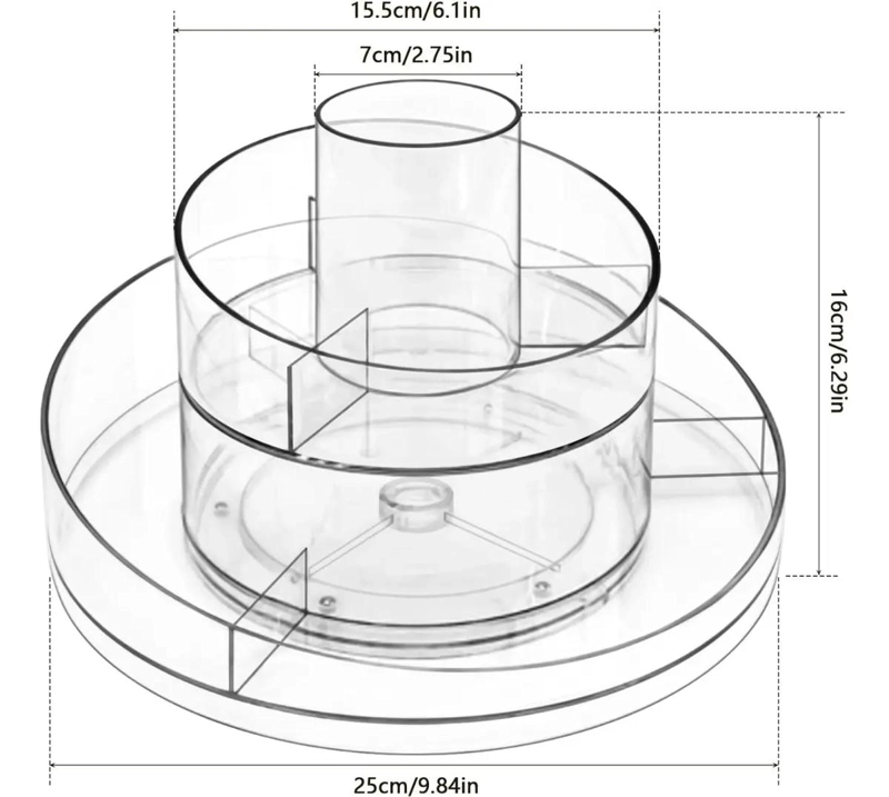 ORGANIZADOR GIRATORIO PARA COSME TICOS Y MAQUILLAJE CON ROTACION 360 GRADOS - 5