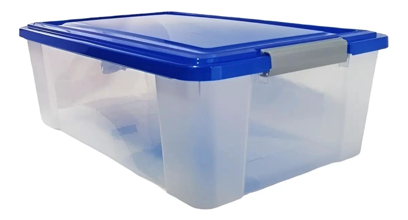 CAJA ORGANIZADORA PLASTICA TRANSPARENTE CON TAPA CAPACIDAD 20 LITROS - 2