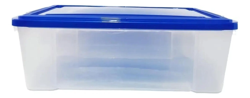 CAJA ORGANIZADORA PLASTICA TRANSPARENTE CON TAPA CAPACIDAD 20 LITROS - 3