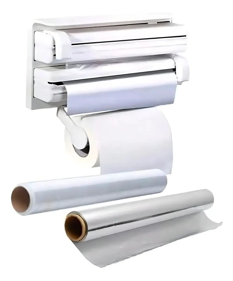 DISPENSADOR TRIPLE PARA PAPEL CON CORTE FACIL PARA PAPEL ALUMINIO - 3