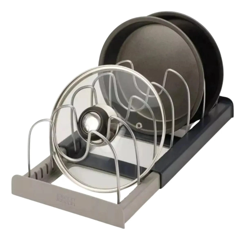 ORGANIZADOR AJUSTABLE PARA OLLAS Y SARTENES COLOR GRIS - 1