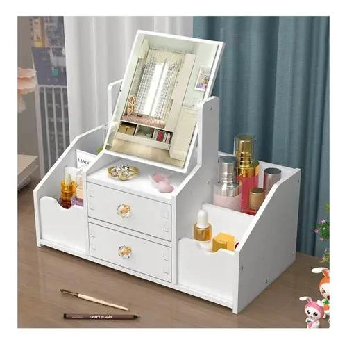 ORGANIZADOR PARA MAQUILLAJE CON ESPEJO DISEÑO RECTANGULAR ARMABLE - 2