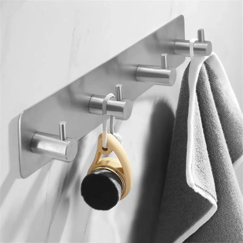 PERCHERO DE PARED CON GANCHOS DE ACERO INOXIDABLE PARA TOALLAS - 1