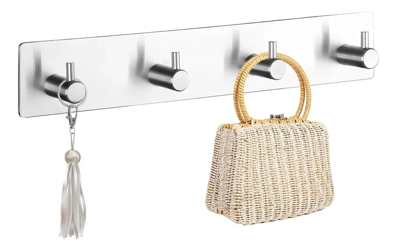 PERCHERO DE PARED CON GANCHOS DE ACERO INOXIDABLE PARA TOALLAS - 2