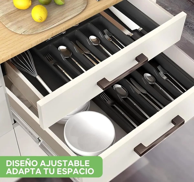 ORGANIZADOR PARA CUBIERTOS Y UTENSILIOS CON 8 COMPARTIMENTOS PARA CAJON - 3