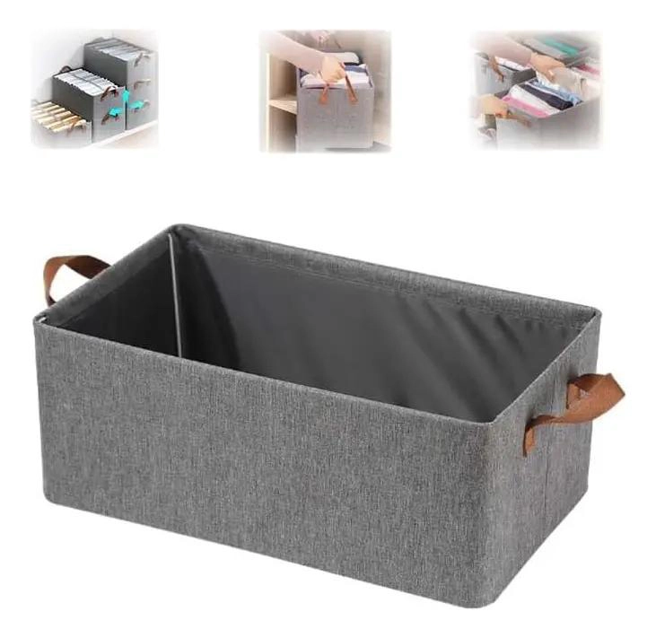 SET DE 2 CAJAS PLEGABLES DE TELA PARA ALMACENAMIENTO DE ROPA - 1
