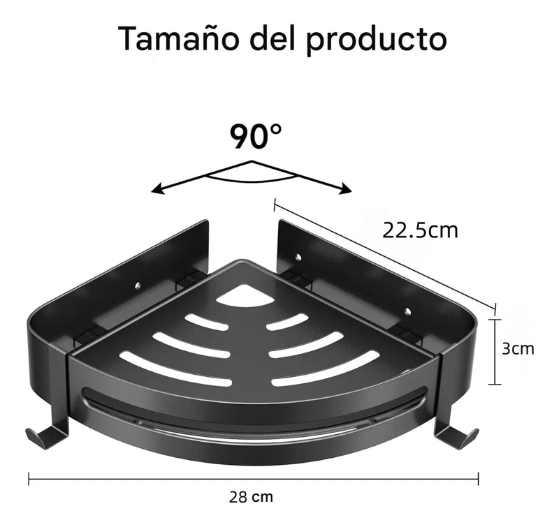 ESTANTE DE ALMACENAMIENTO PARA BAÑO CON 2 NIVELES COLOR NEGRO - 5