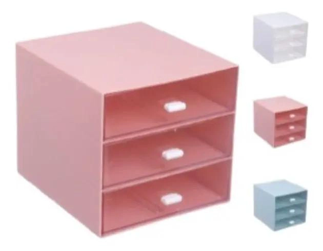CAJA PLASTICA PARA ALMACENAMIENTO DE ESCRITORIO CON DISEÑO COMPACTO - 3