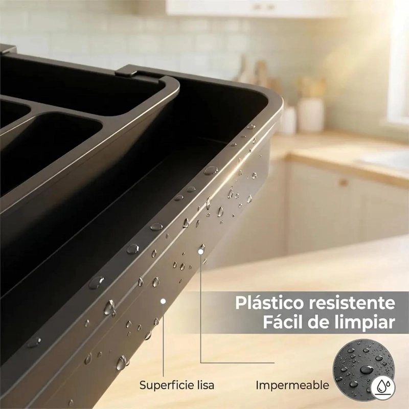 ORGANIZADOR DE CUBIERTOS AJUSTABLE CON 8 COMPARTIMIENTOS EXPANDIBLES - 5