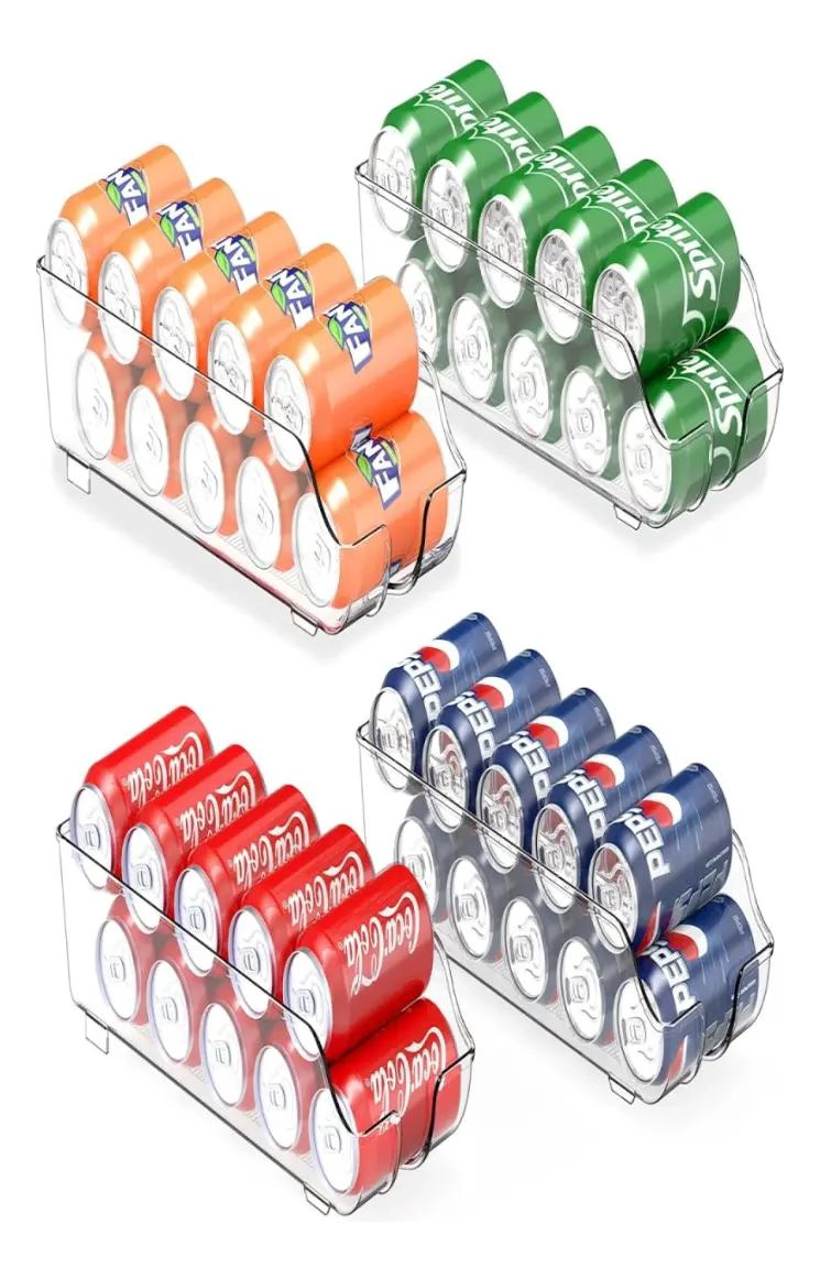 SET DE 2 ORGANIZADORES PARA LATAS EN REFRIGERADOR CON DISEÑO COMPACTO - 1
